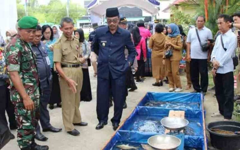 Wakil Bupati Barito Utara, Sugoanto Panala Putra menghadiri peringatan Hari Ikan Nasionam, Senin 21 November 2022 di Muara Teweh (Tegak Lurus : ist)