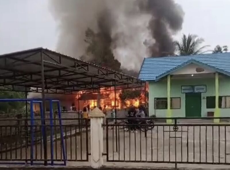Kebakaran di Desa Sei Rahayu II, Barito Utara, Senin 4 September 2023 (capture WAG/tegaklurus.net) 