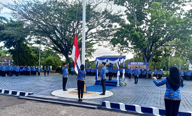 Pemkab Barito Utara memperingati HUT ke-52 Korpri di Muara Teweh, Rabu 29 November 2023.(tegaklurus.net/dor abrams he)