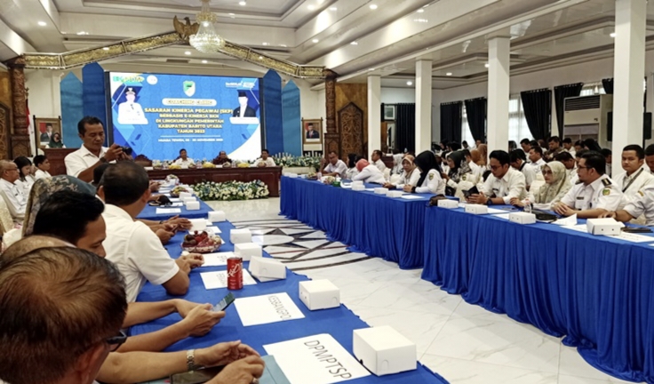 Pemkab Barito Utata melalui Badan KPSDM Barito Utara menyelenggarakan  coaching clinic Sasaran Kinerja Pegawa berbasis e kinerja BKN tahun 2023, sesuai arahan Permen PAN-RB, Rabu 8 November 2023.(tegaklurus.net/dor abram he) 