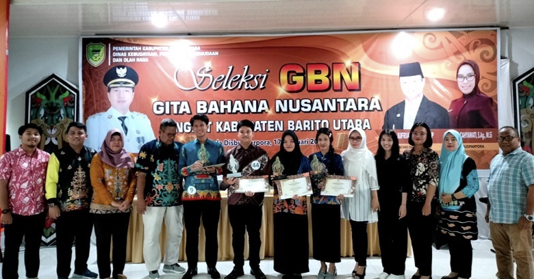 Empat peserta GBN yang lolos seleksi tingkat Kabupaten Barito Utara akan tampil  ke tingkat Provinsi Kalteng, Sabtu 17 Februari 2024 siang.(Tegaklurus.net/dro abram)