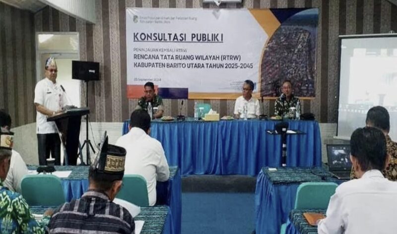 Dinas Pekerjaan Umum dan Penataan Ruang (PUPR) Kabupaten Barito Utara, melakukan konsultasi publik 1 (KP-1) revisi RTRW tahun 2025-2045, Rabu 25 September 2024.(tegaklurus.net/dor abram)