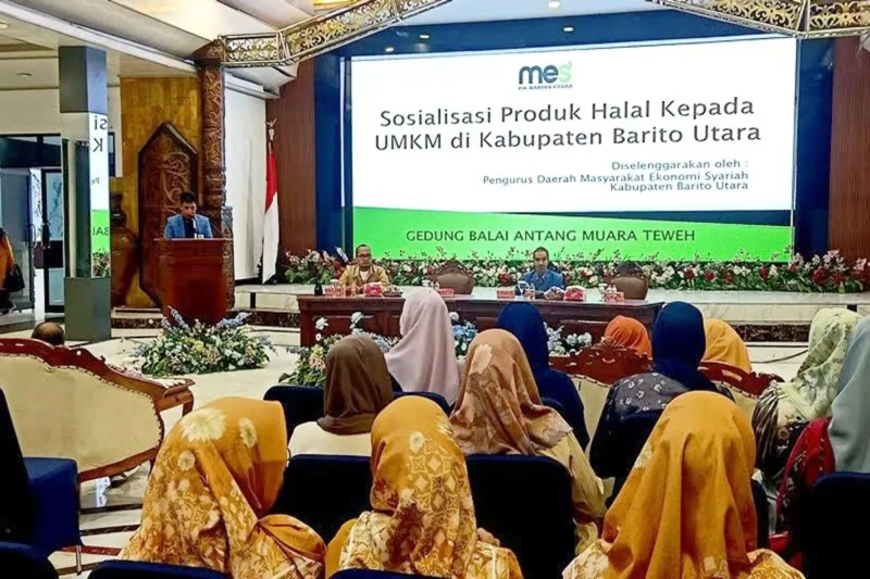 Pengurus Daerah Masyarakat Ekonomi Syariah (PD MES) Kabupaten Barito Utara, berkomitmen memberikan arahan dan dukungan kepada para pelaku UMKM untuk mendapat sertifikasi bagi produk halal di daerah setempat, Jumat 10 Januari 2025.(ist : Dok PD MES)
