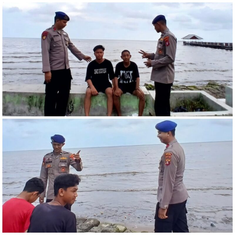 Ditpolairud Polda Kalteng melalui Kapal XVIII -1009  Mako Perwakilan DAS  Jelai,  melaksanakan pengamanan (pam) di sekitar area Pantai 