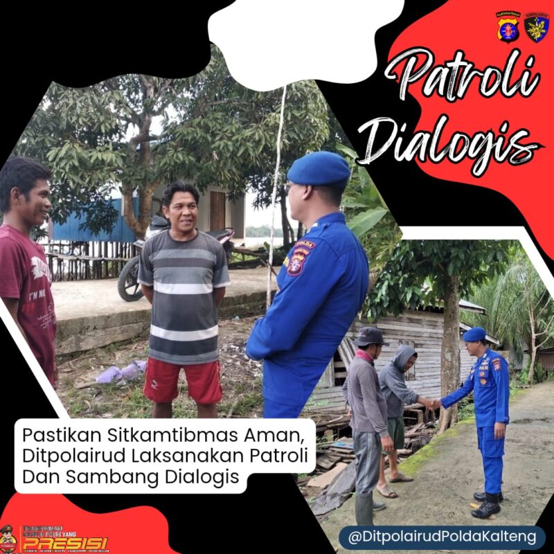 Personel Ditpolairud Polda Kalteng Mako Perwakilan Palangkau Lama, meningkatkan kegiatan sambang dan patroli wilayah, serta tatap muka sambil mengimbau dan menyampaikan pesan-pesan kamtibmas secara langsung, Minggu, 25 Mei 2025.(ist : Ditpolairud Polda Kalteng)