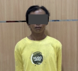 Tersangka garong tiga buah iPhone, N (27).(ist : Satreskrim Polres Barito Utara)