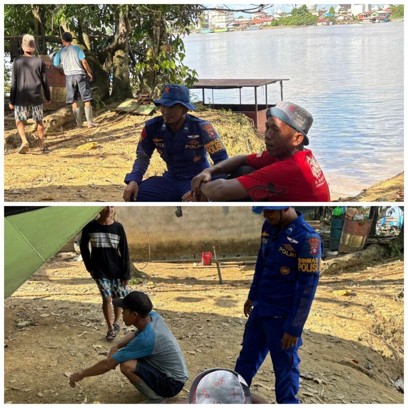 Ditpolairud Polda Kalteng melalui KP XVIII-2001, mengimbau masyarakat pesisir menjauhkan diri dari narkoba di Kabupaten Barito Selatan, Jumat, 20 Juni 2025.(ist : Ditpolairud Polda Kalteng) 