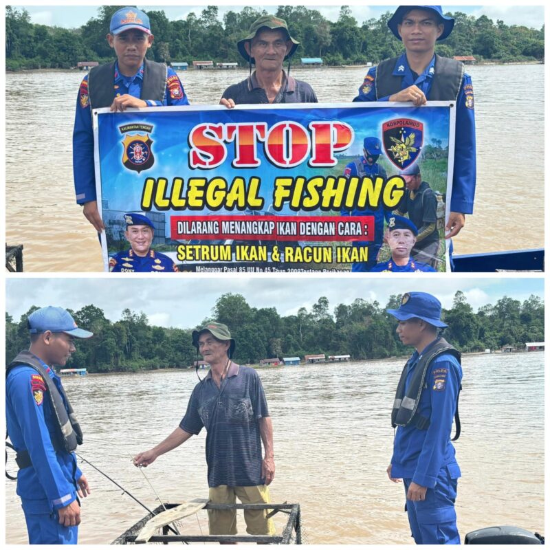 KP XVIII-2001 Ditpolairud Polda Kalteng mengedukasi warga di  DAS Sungai Barito, Kabupaten Barsel, Minggu, 20 Juli 2025 pagi.(ist : Ditpolairud Polda Kalteng) 