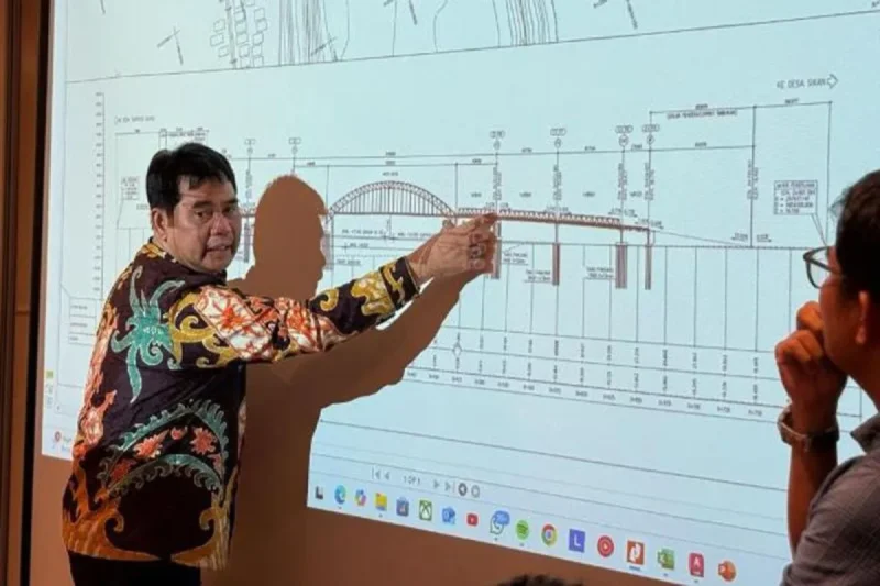 Bupati Barito Utara Shalahuddin, memimpin review pembangunan infrastruktur penting, antara lain Jembatan Sikan-Tumpung Laung dan Jembatan Muara Teweh-Lemo di Jakarta, Kamis, 23 Oktober 2025.(Diskominfosandi Barito Utara)