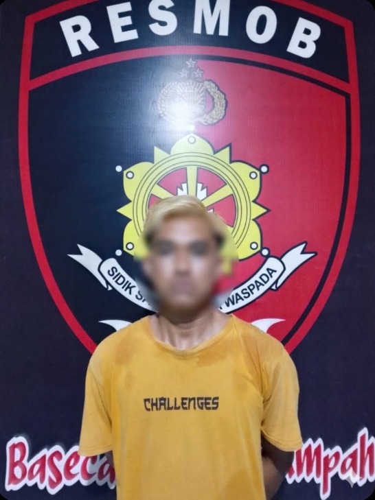 Tersangka W alias Y penganiaya ayah kandung di Ampah, Kabupaten Barito Timur.(foto/Humas Polres Barito Timur) 