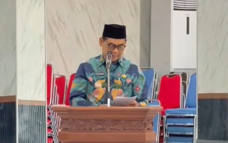 Bupati Barito Utara Shalahuddin menyampaikan arahan pada pembukaan Musrenbang RKPD 2027 di Muara Teweh, Kamis, 5 Maret 2026.(capture Facebook Shalahuddin)