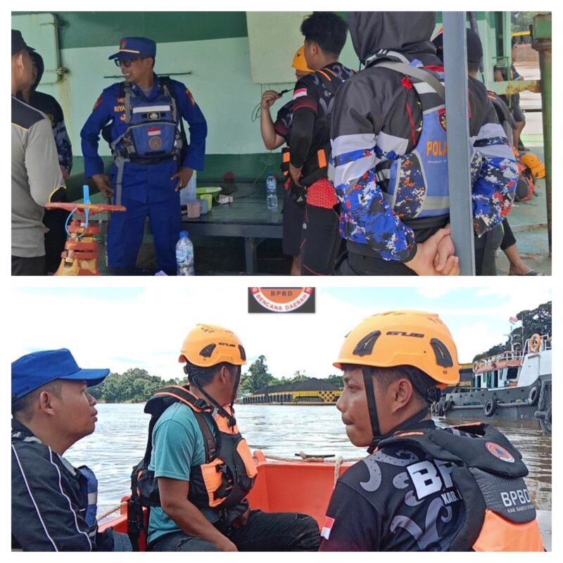 Tim gabungan terus mencari dua korban hilang di Sungai Barito, sekitar dermaga PT MPG di Kelurahan Lanjas, Muara Teweh, Kabupaten Barito Utara, sejak Sabtu, 4 April 2026.(Dok BPBD Barito Utara)