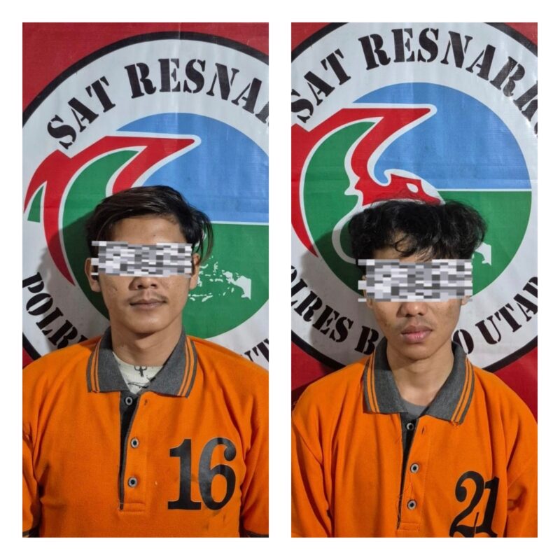 Tersangka pengedar sabu di Muara Teweh, Kabupaten Barito Utara, RR (27) dan ALF (24).(Foto Subsipenmas Sihumas Polres Barito Utara)