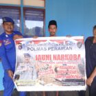 Anggota Kapal Polisi XVIII-1010 Ditpolairud Polda Kalteng melaksanakan Polisi Masyarakat (Polmas) Perairan mencegah narkoba di DAS Arut Pendulangan, Kabupaten Kotawaringin Barat, Selasa, 2 Juni 2026.(Foto Ditpolairud Polda Kalteng)