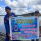 Personel Ditpolairud Polda Kalteng bertugas di DAS Seruyan, mengimbau kepada masyarakat tak membuang sampah ke sungai. Kegiatan ini berlangsung di beberapa titik strategis sepanjang aliran sungai di wilayah Seruyan, Rabu, 17 Juni 2026.(Foto/Ditpolairud Polda Kalteng)