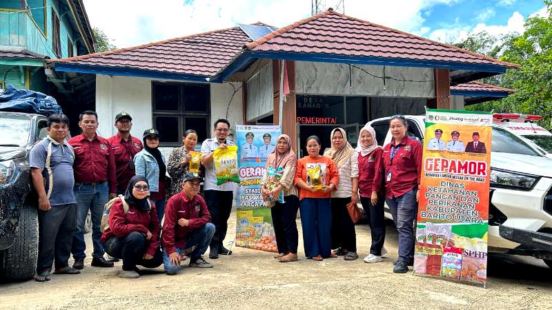 Dinas Ketahanan Pangan dan Perikanan (DKPP) Barito Utara menggelar Gerakan Pangan Murah On The Road sampai ke Desa Rahaden, Kecamatan Lahei, Rabu, 13 Mei 2026.(Foto/Dinas KPP Barito Utara)