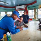 Petugas Kapal Polisi XVIII-2006 patroli DAS Mentaya Dirtpolairud Polda Kalteng, melaksanakan patroli rutin di sekitar Pelabuhan Pelindo III Cabang Sampit, Kabupaten Kotawaringin Timur, Rabu, 8 Juli 2026 pagi.(Foto/Kapal Polisi XVIII-2006 Ditpolairud Polda Kalteng)