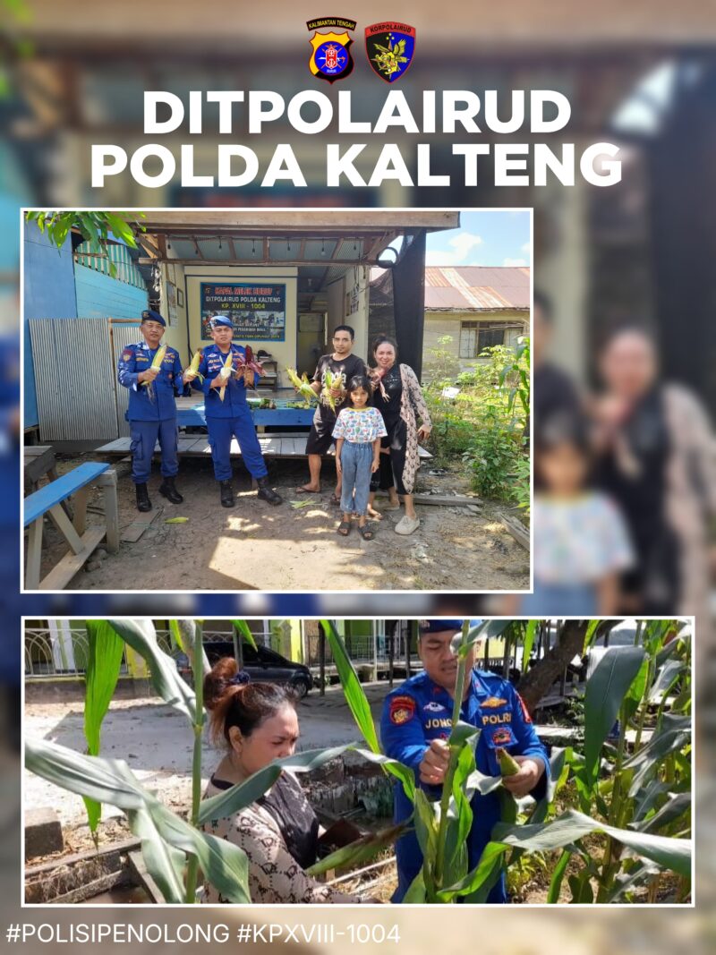 Anggota KP XVIII-1004 Ditpolairud Polda memperkuat ketahanan pangan di desa binaan demi mewujudkan Indonesia mandiri pangan, Senin, 20 Juli 2026.(Foto/KP XVIII-1004 Ditpolairud Polda Kalteng)