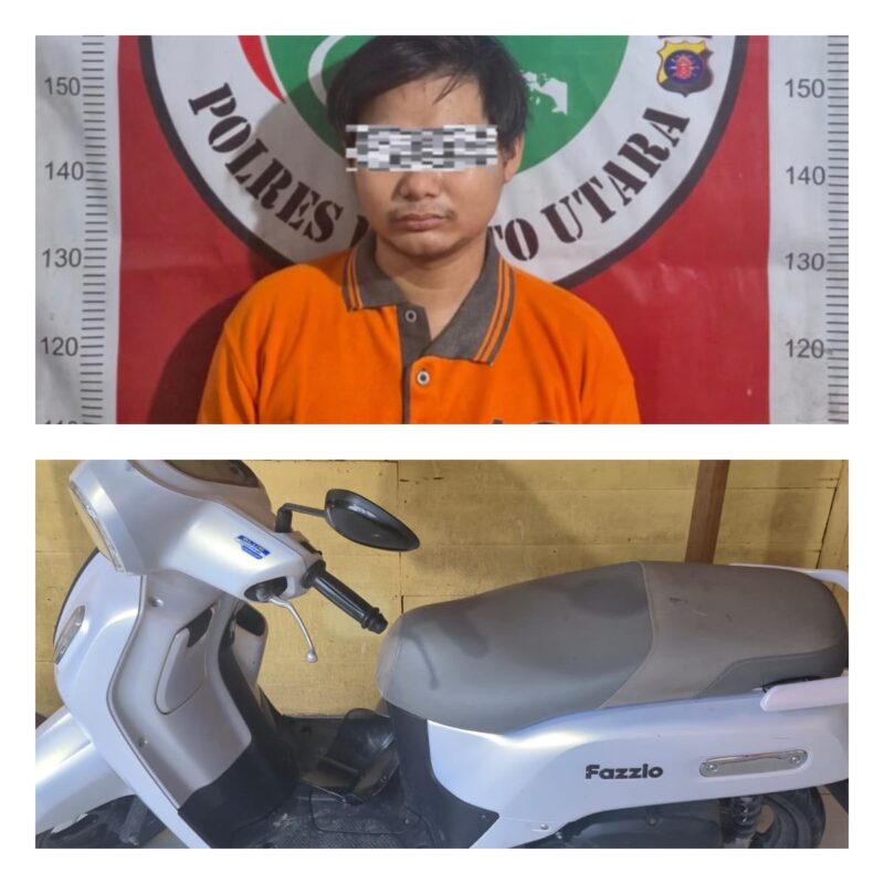 Pemuda tersangka pengedar sabu di Muara Teweh, JPH (23) (atas).
Barbuk sepeda motor berkaitan dengan perkara narkoba (bawah).(Foto/Subsipenmas Sihumas Polres Barito Utara)