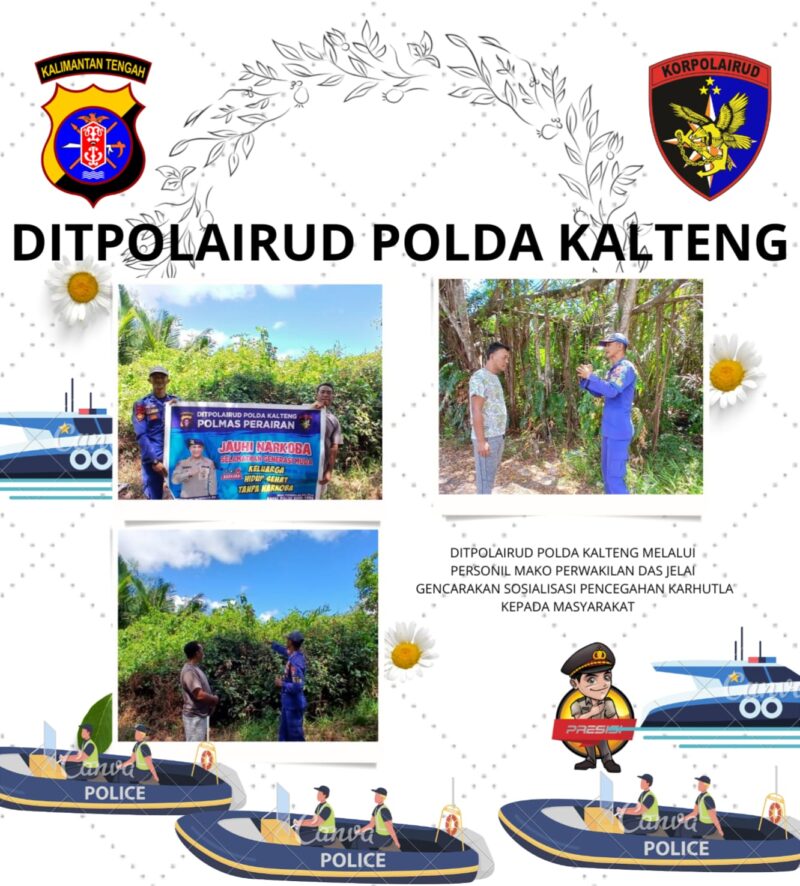 Ditpolairud Polda Kalteng KP XVIII-1009 berupaya mencegah kebakaran hutan dan lahan (Karhutla), menggencarkan kegiatan sosialisasi dan edukasi kepada masyarakat di wilayah binaan, Jumat, 14 Agustus 2026.(Foto/KP XVIII-1009 Ditpolairud Polda Kalteng)
